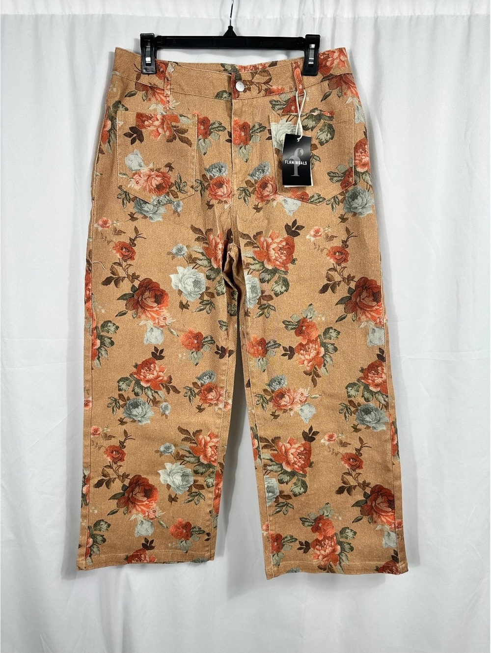 Flamingals Floral Patterned Women's Pants Dize Large